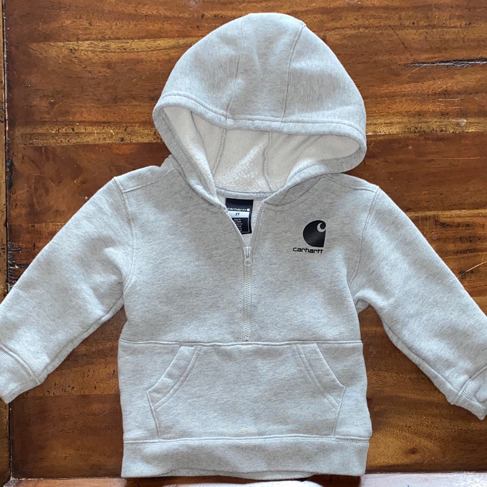 Carhartt Kids Light Gray Zip-Up Hoodie